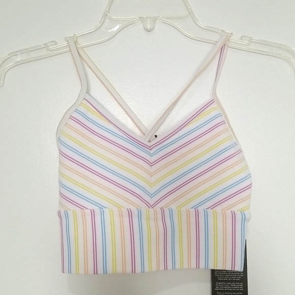 Glyder Premier Bra In White Rainbow Stripe NWT - Picture 2 of 7